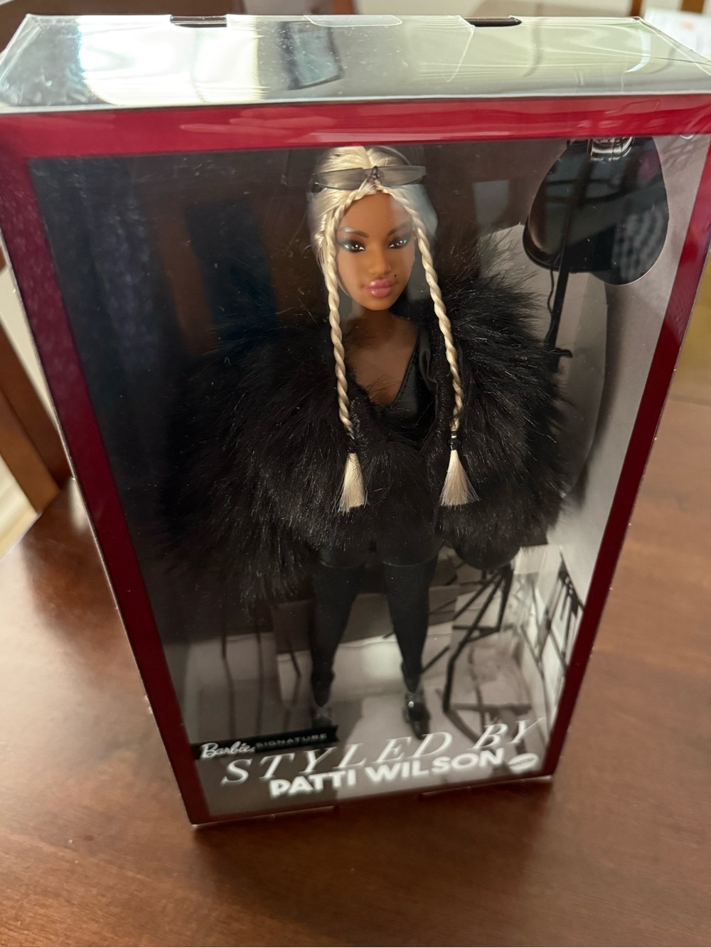 NRFB Styled by Patti Wilson Barbie Doll PLATINUM BRAIDS Fur Jacket